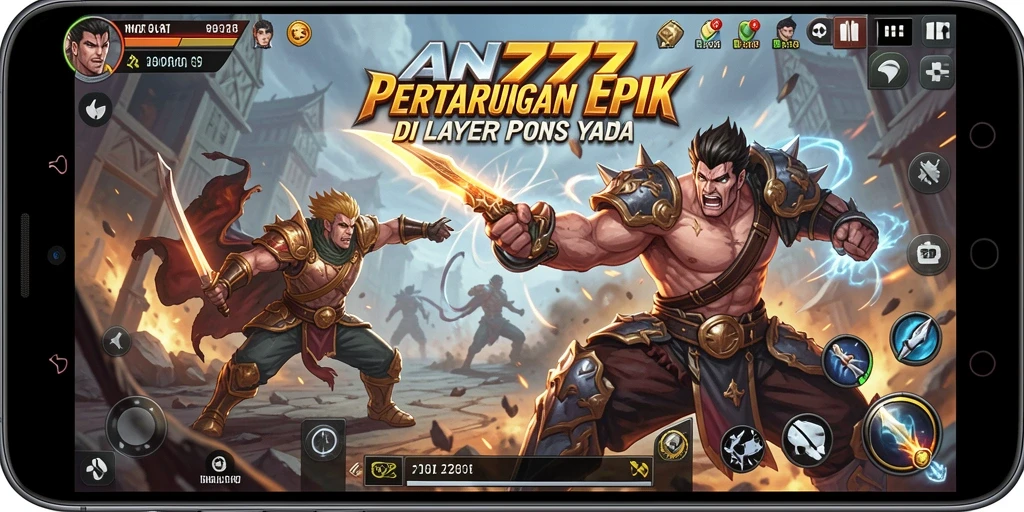 Tampilan gameplay AN777 dengan aksi pertarungan yang seru.