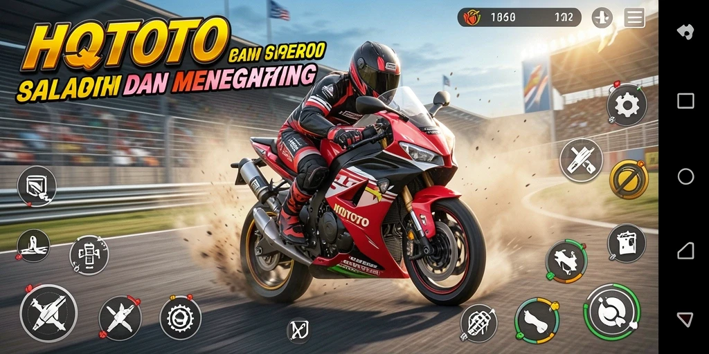 Tampilan gameplay HQTOTO yang mendebarkan saat balapan.