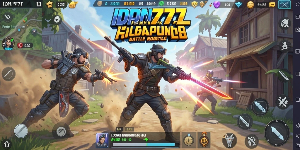 Tangkapan layar menunjukkan aksi seru dalam game Battle Royale.