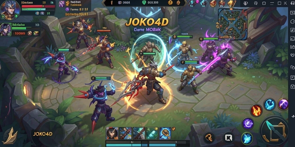 Tangkapan layar menunjukkan pertarungan seru dalam game MOBA.