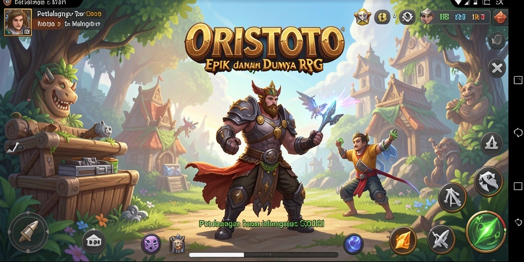 Tampilan gameplay ORISTOTO dengan aksi pertempuran yang intens di dunia fantasi.
