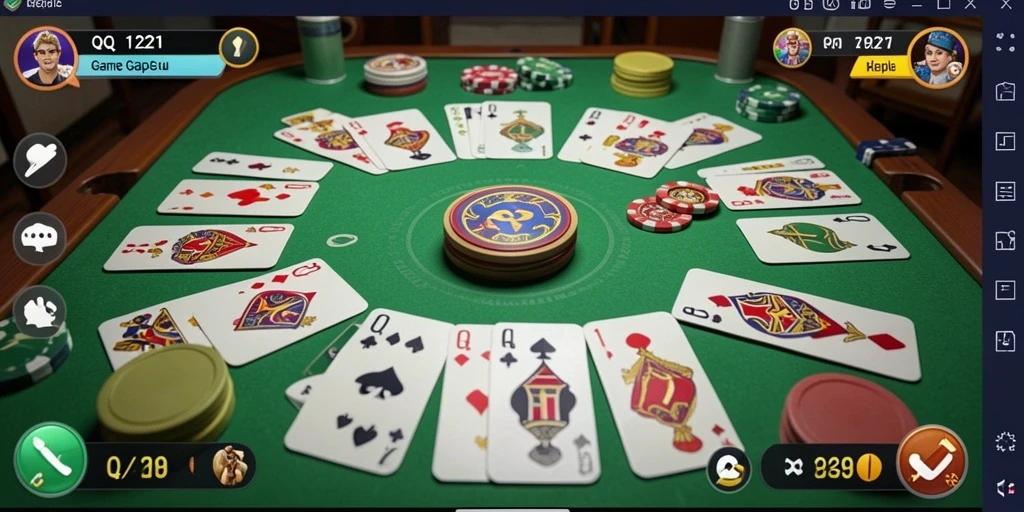Tampilan gameplay seru dan menarik dari QQ1221 saat bermain Gaple.