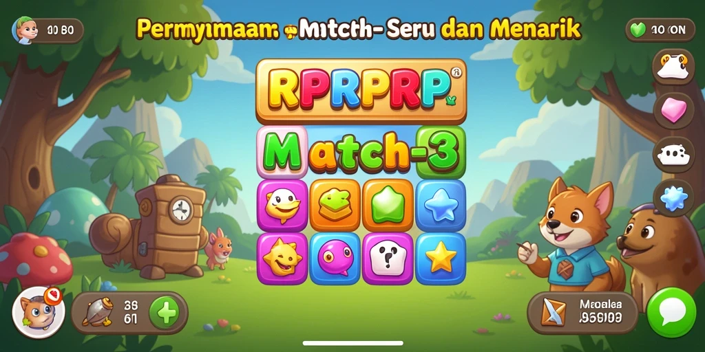 Gameplay seru dan menarik dari RPRPRP saat menyelesaikan level Match-3.