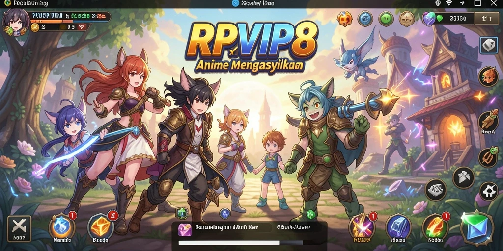 Tampilan gameplay RPVIP8 yang memukau dan penuh warna.