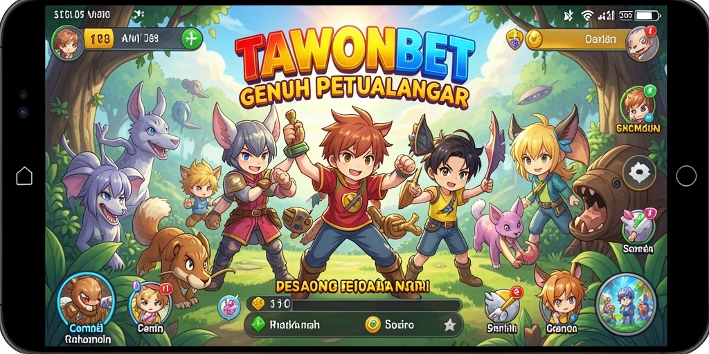 Screenshot gameplay TAWONBET menunjukkan aksi seru dalam dunia Anime.