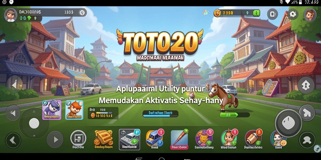 Screenshot gameplay TOTO20 menunjukkan tampilan antarmuka yang bersih dan fungsionalitas aplikasi Utility.